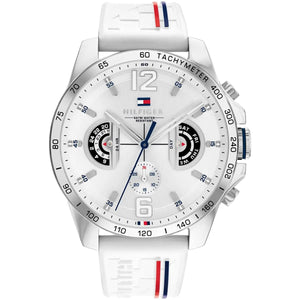 Tommy Hilfiger Men's Sport Multi-Function Watch – Model 1710676– White Silicone Strap - Luxury Hub Store