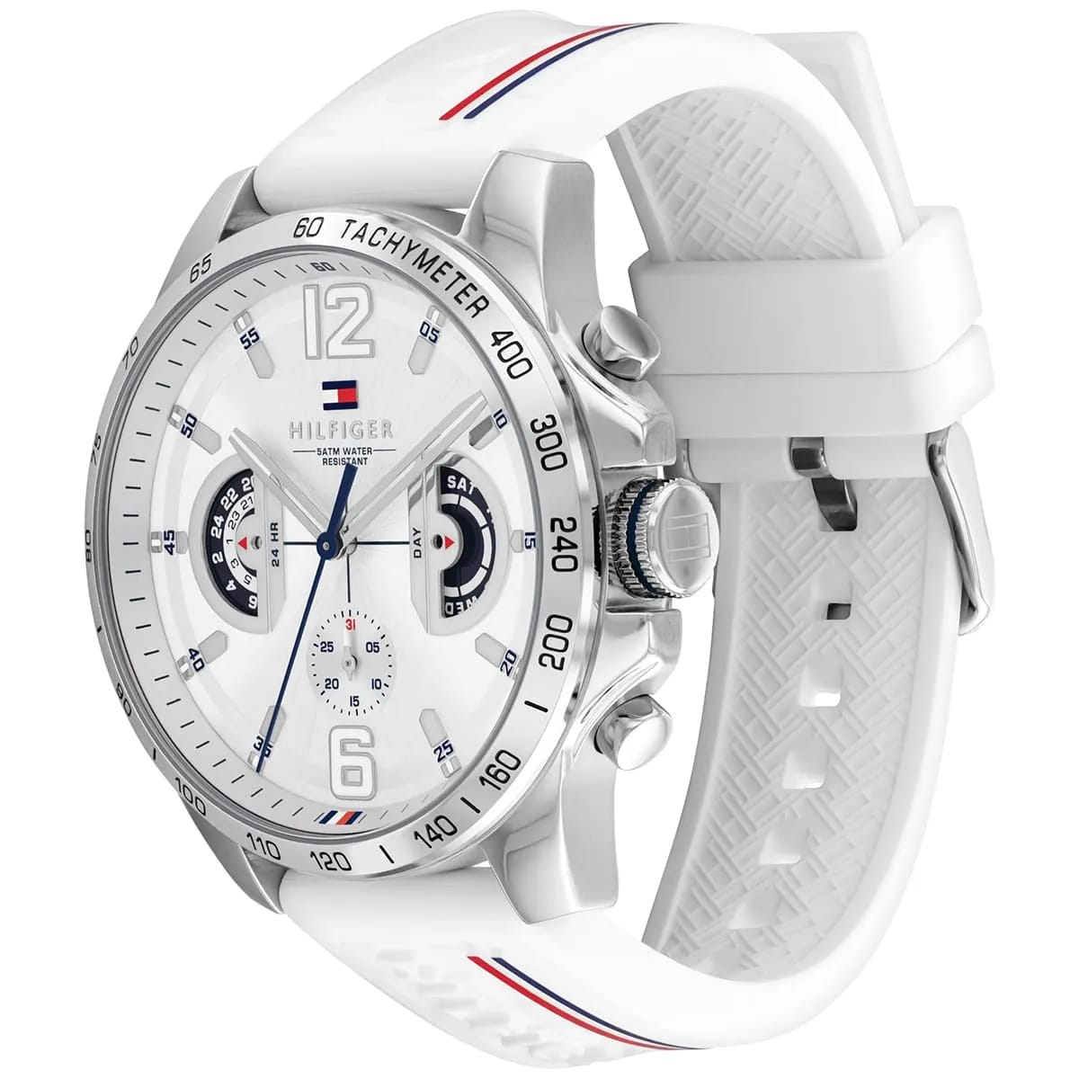 Tommy Hilfiger Men's Sport Multi-Function Watch – Model 1710676– White Silicone Strap - Luxury Hub Store