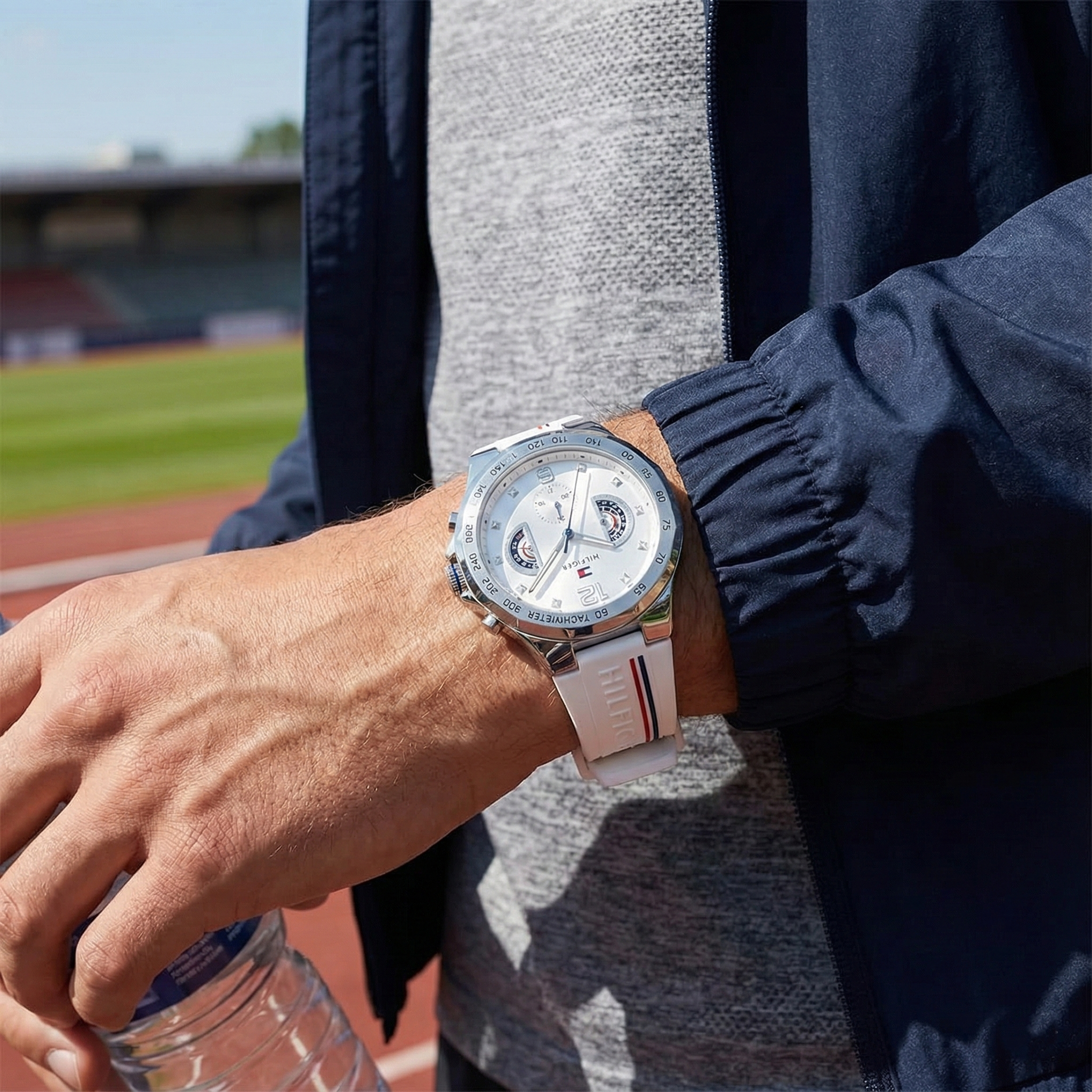 Tommy Hilfiger Men's Sport Multi-Function Watch – Model 1710676– White Silicone Strap - Luxury Hub Store