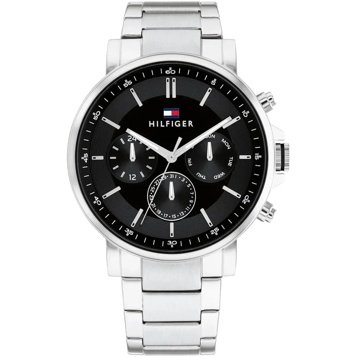 Tommy Hilfiger 1710667 Men’s Chronograph Watch – Black Dial & Stainless-Steel Bracelet - Luxury Hub Store