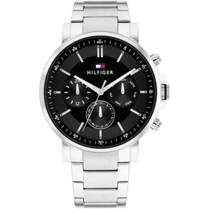 Tommy Hilfiger 1710667 Men’s Chronograph Watch – Black Dial & Stainless-Steel Bracelet - Luxury Hub Store