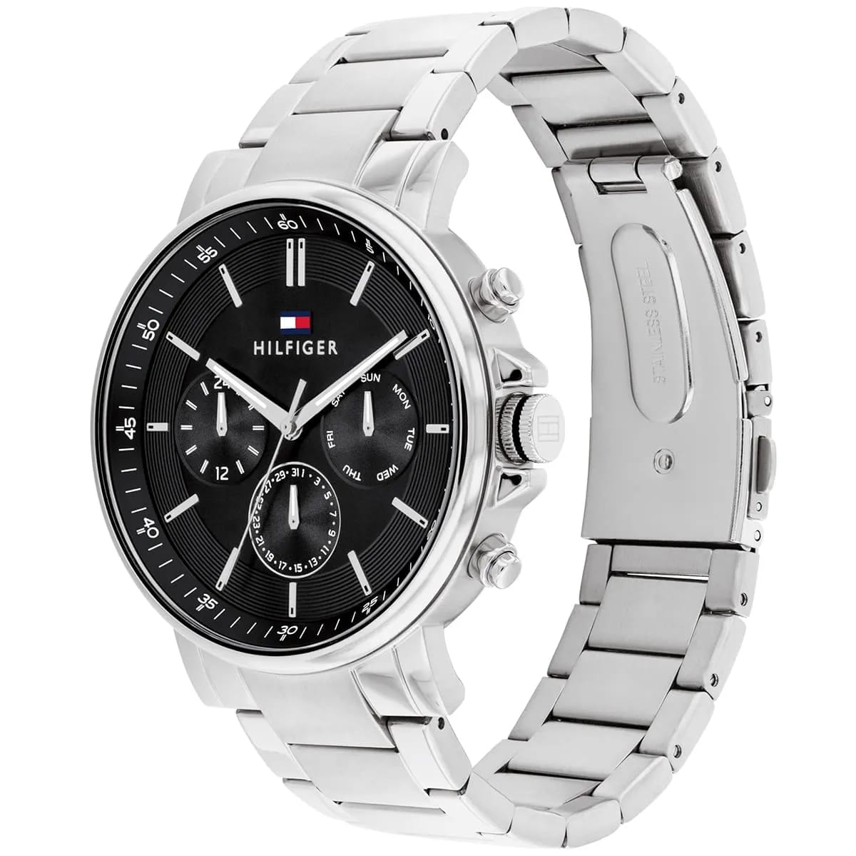 Tommy Hilfiger 1710667 Men’s Chronograph Watch – Black Dial & Stainless-Steel Bracelet