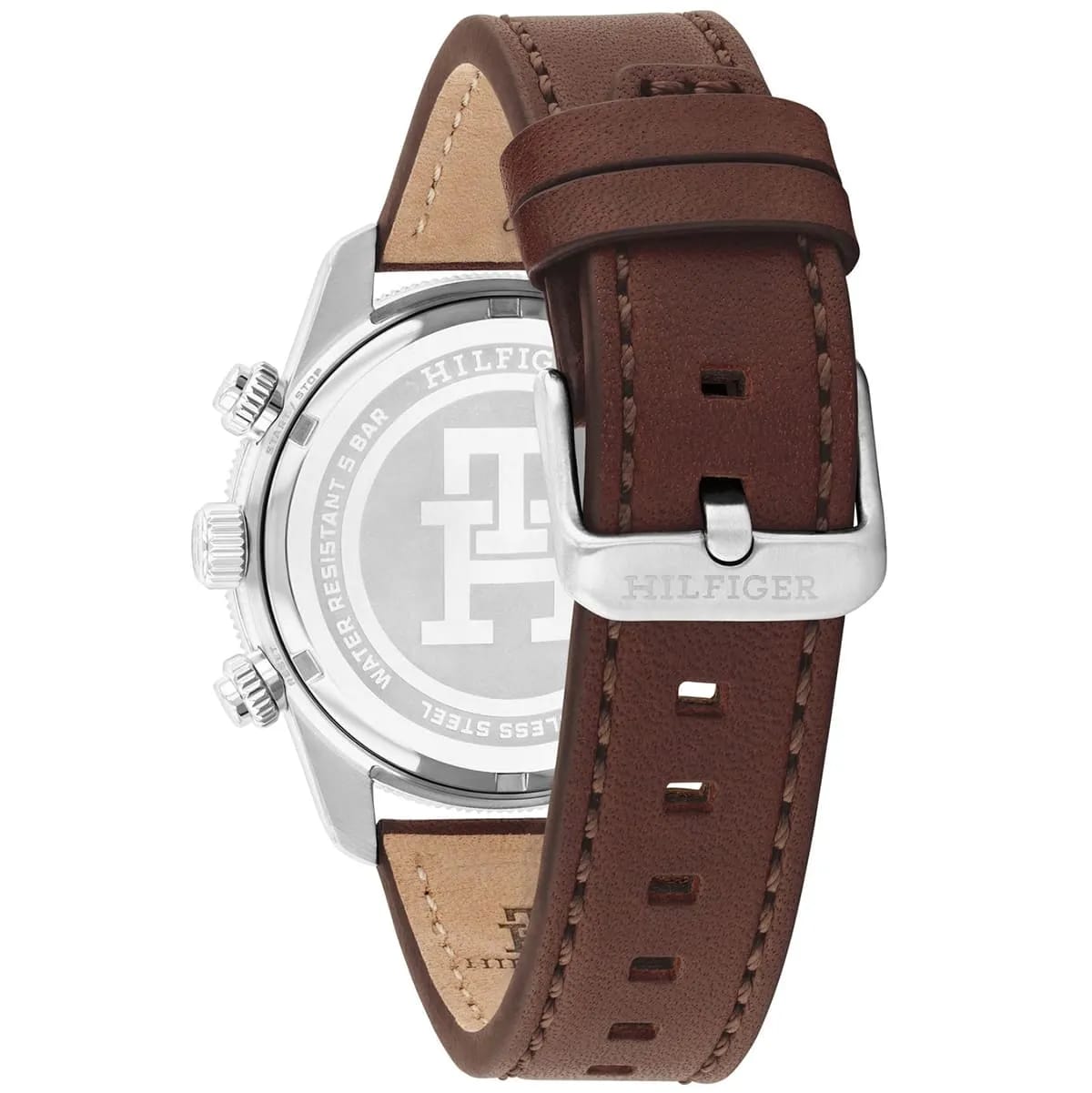 Tommy Hilfiger 1792166 Men’s Chronograph Watch – Black Dial, Pepsi Bezel & Brown Leather Strap