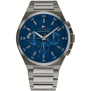 Tommy Hilfiger 1792089 Men’s Multi-Function Watch – Blue Dial & Silver Stainless-Steel Bracelet - Luxury Hub Store