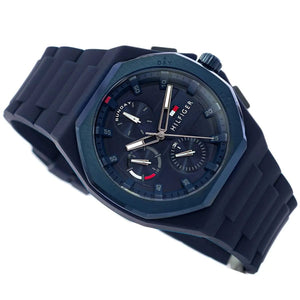 Tommy Hilfiger 1792122 Men’s Multi-Function Watch – Blue Dial & Blue Silicone Strap (NEO Edition) - Luxury Hub Store