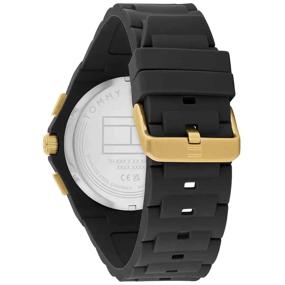 Tommy Hilfiger 1792120 Men’s Multi-Function Watch – Black Dial & Black Silicone Strap (Gold Accents – NEO Edition)