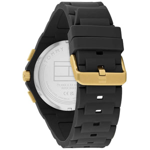 Tommy Hilfiger 1792120 Men’s Multi-Function Watch – Black Dial & Black Silicone Strap (Gold Accents – NEO Edition) - Luxury Hub Store