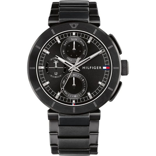 Tommy Hilfiger 1792119Men’s Multi-Function Watch – Black Dial & Black Stainless-Steel Bracelet
