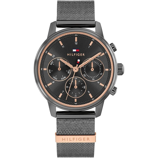 Tommy Hilfiger 1782810 Men’s Multi-Function Watch – Black Dial & Black Mesh Stainless-Steel Strap