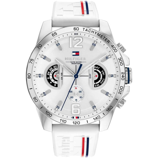 Tommy Hilfiger Men's Sport Multi-Function Watch – Model 1791475 – White Silicone Strap