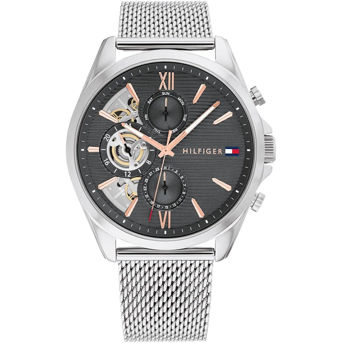 Tommy Hilfiger Cooper | 1710646 | Multi-Function Skeleton Watch - 44mm Silver - Luxury Hub Store