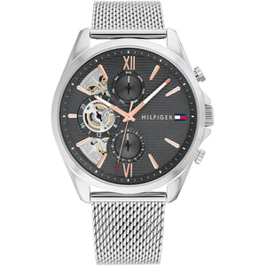Tommy Hilfiger Cooper | 1710646 | Multi-Function Skeleton Watch - 44mm Silver - Luxury Hub Store