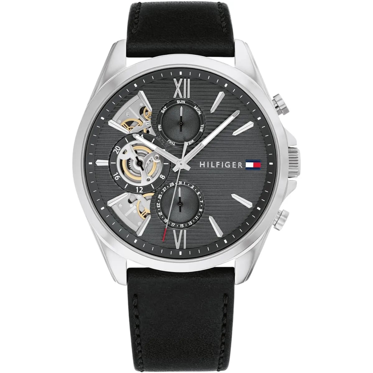 Tommy Hilfiger Men's Multi-Function Watch – Model 1710644 – Black Leather Strap