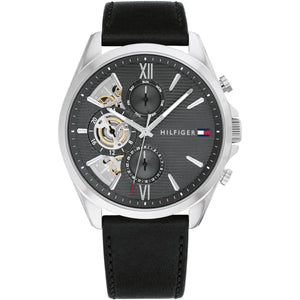 Tommy Hilfiger Men's Multi-Function Watch – Model 1710644 – Black Leather Strap - Luxury Hub Store