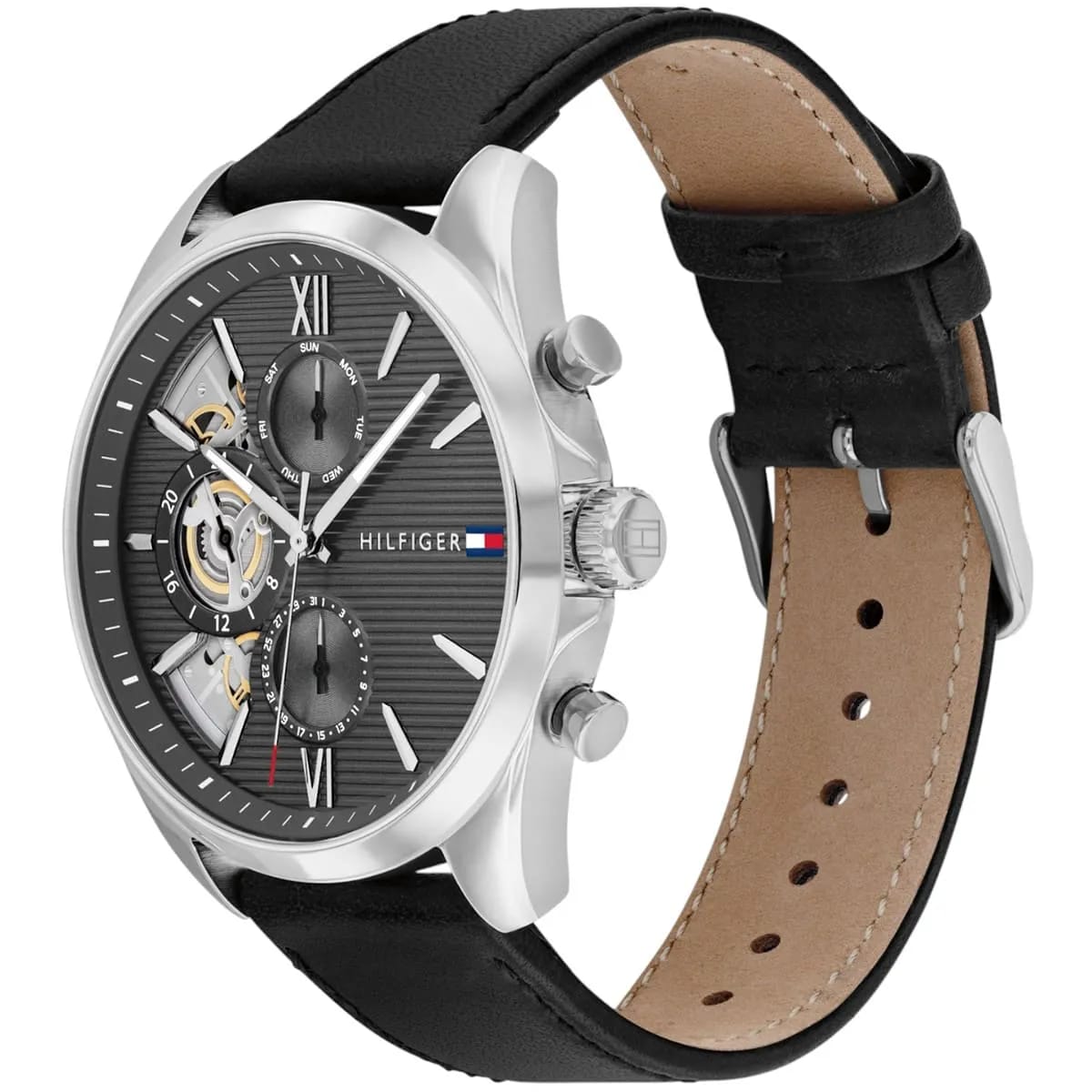 Tommy Hilfiger Men's Multi-Function Watch – Model 1710644 – Black Leather Strap - Luxury Hub Store