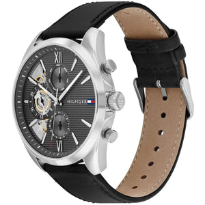 Tommy Hilfiger Men's Multi-Function Watch – Model 1710644 – Black Leather Strap - Luxury Hub Store