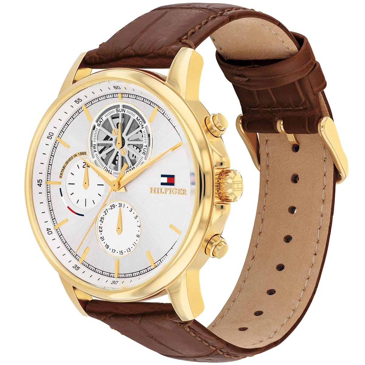 Tommy Hilfiger Men's Multi-Function Watch – Model 1710631 – Brown Leather Strap