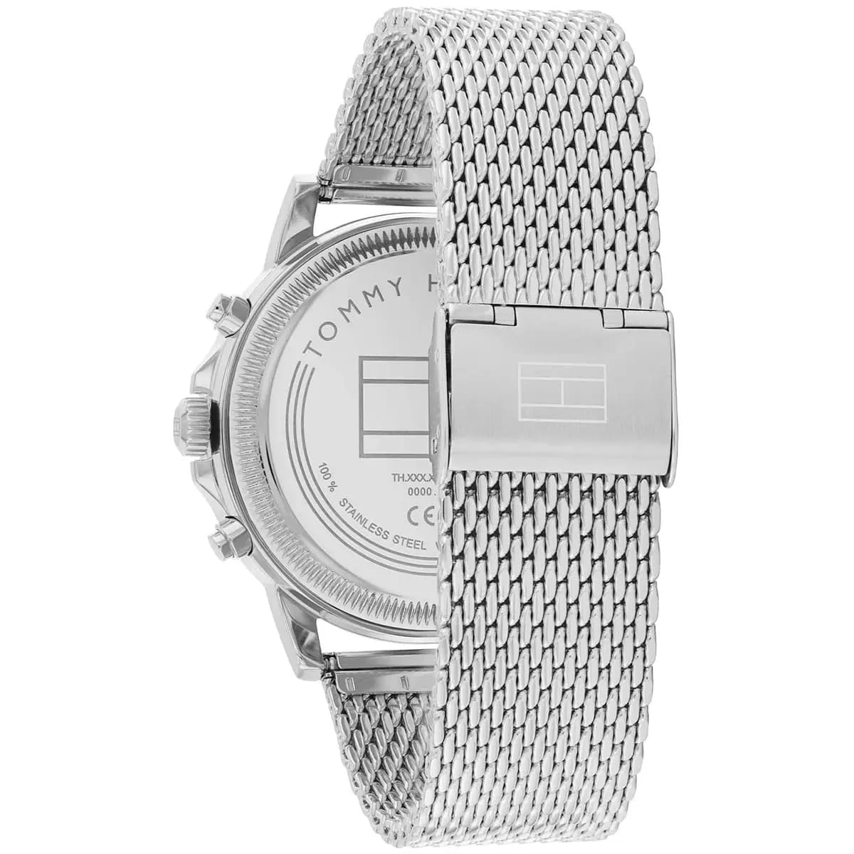 Tommy Hilfiger Men's Multi-Function Watch – Model 1710608 – Silver Mesh Strap – Green Dial - Luxury Hub Store