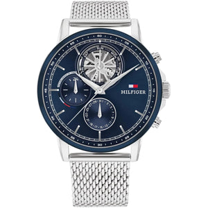 Tommy Hilfiger Casual Sport Men's Watch – Blue Dial – Mesh Stainless Steel Strap - Luxury Hub Store