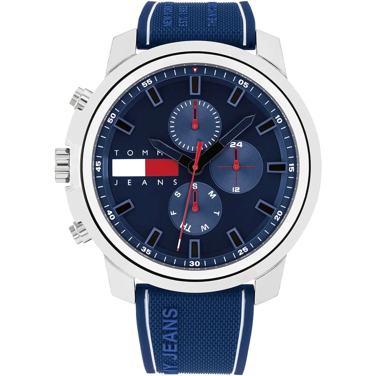 Tommy Jeans Sport Men's Watch – Blue Dial – Blue Silicone Strap (1710582)