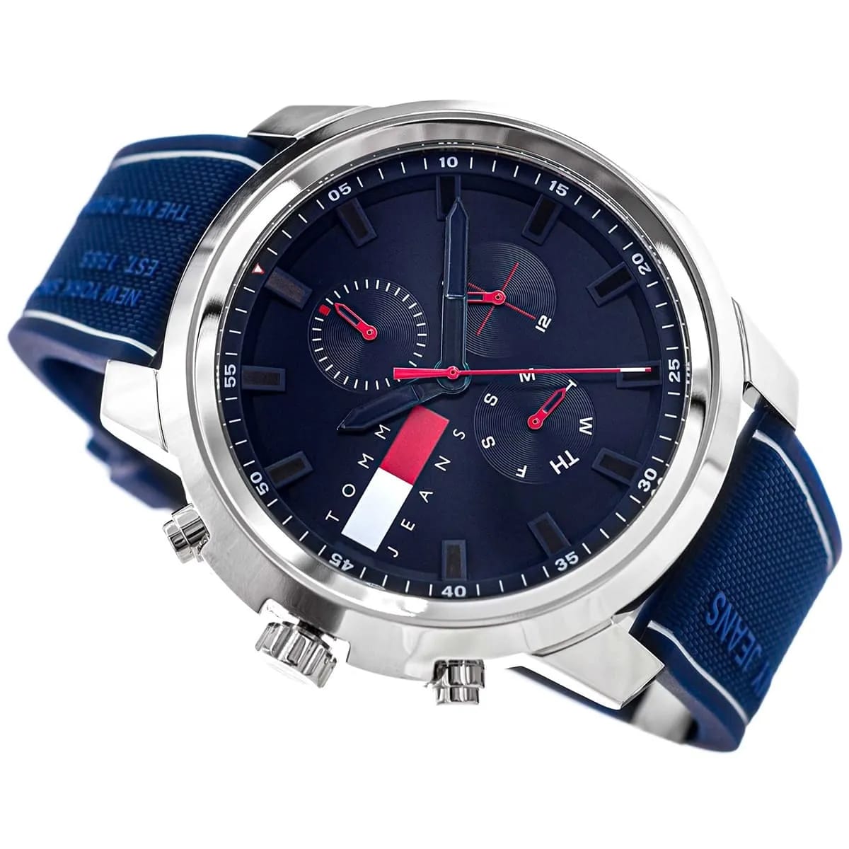 Tommy Jeans Sport Men's Watch – Blue Dial – Blue Silicone Strap (1710582) - Luxury Hub Store