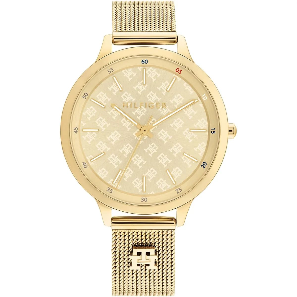 Tommy Hilfiger Women’s Gold Monogram Mesh Watch – Model 1782588 - Luxury Hub Store