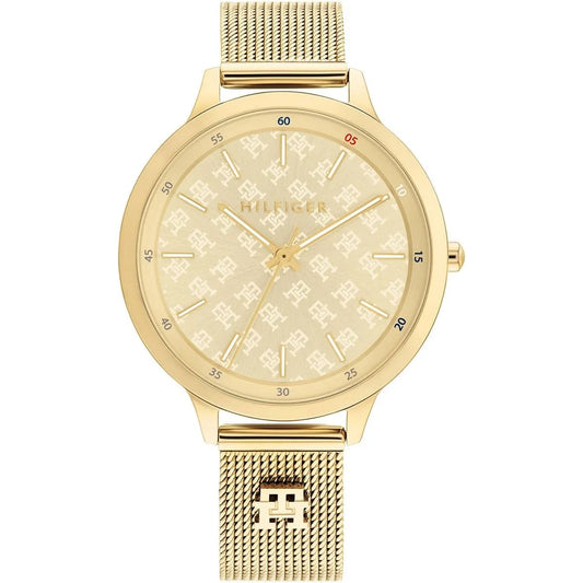 Tommy Hilfiger Women’s Gold Monogram Mesh Watch – Model 1782588