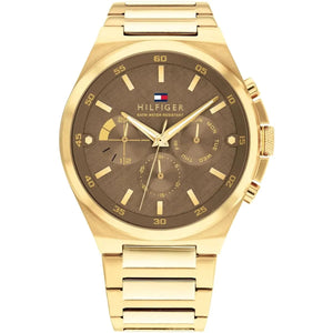 Tommy Hilfiger Men’s Watch – Gold Dial – Gold Stainless-Steel Bracelet (1792090) - Luxury Hub Store