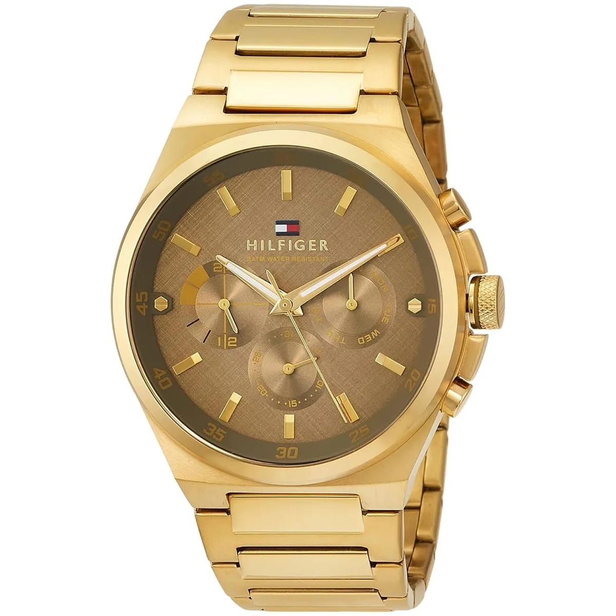 Tommy Hilfiger Men’s Watch – Gold Dial – Gold Stainless-Steel Bracelet (1792090) - Luxury Hub Store