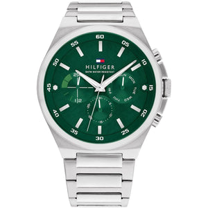 Tommy Hilfiger Men’s Watch – Green Dial – Silver Stainless-Steel Bracelet (1792088) - Luxury Hub Store