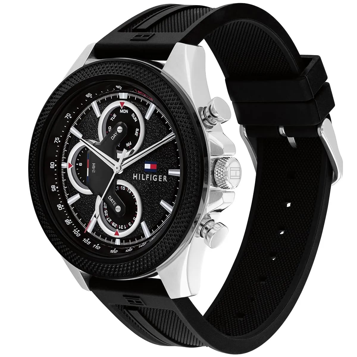 Tommy Hilfiger Men's Multi-Function Watch – Model 1792082 – Black Rubber Strap - Luxury Hub Store