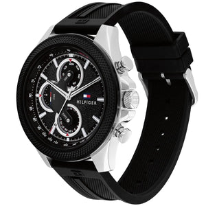 Tommy Hilfiger Men's Multi-Function Watch – Model 1792082 – Black Rubber Strap - Luxury Hub Store