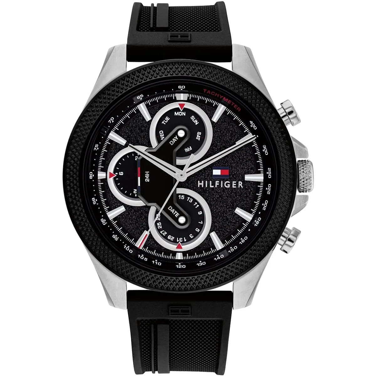 Tommy Hilfiger Men's Multi-Function Watch – Model 1792082 – Black Rubber Strap