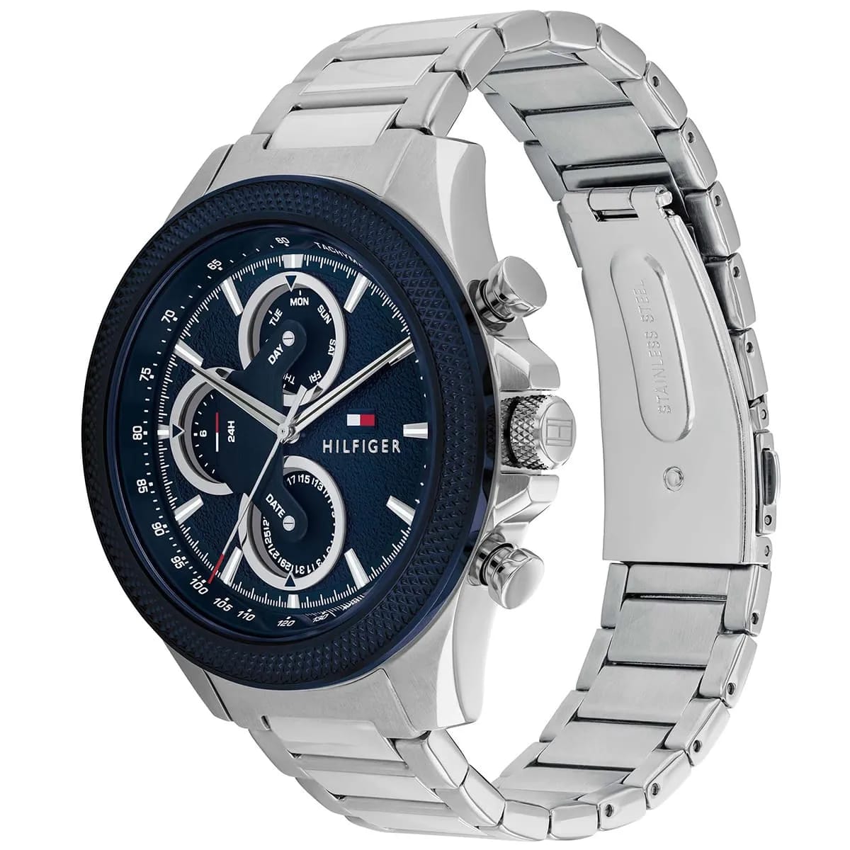 Tommy Hilfiger Men's Multi-Function Watch – Model 1792080 – Blue Stainless Steel Strap - Luxury Hub Store