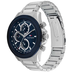 Tommy Hilfiger Men's Multi-Function Watch – Model 1792080 – Blue Stainless Steel Strap - Luxury Hub Store