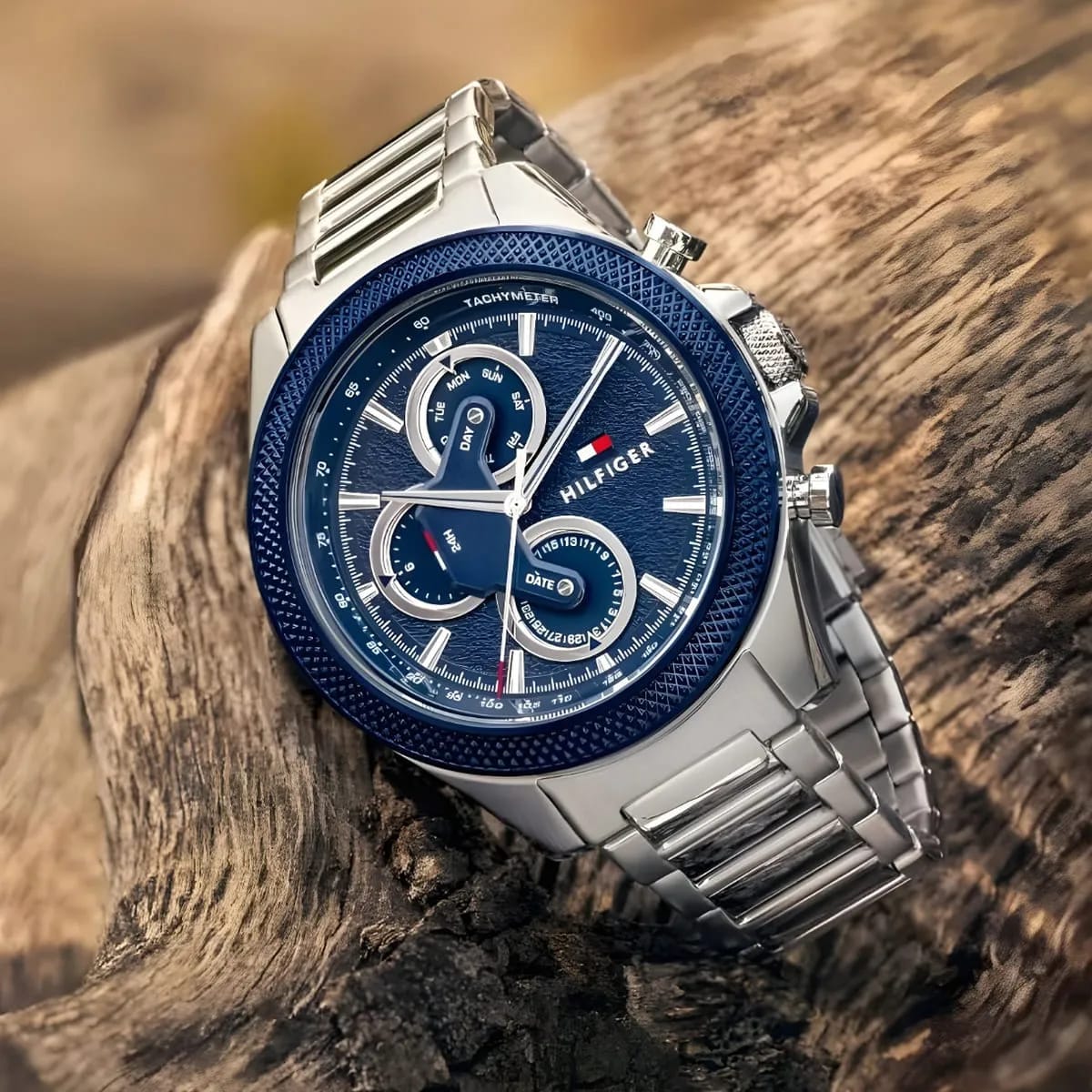 Tommy Hilfiger Men's Multi-Function Watch – Model 1792080 – Blue Stainless Steel Strap - Luxury Hub Store