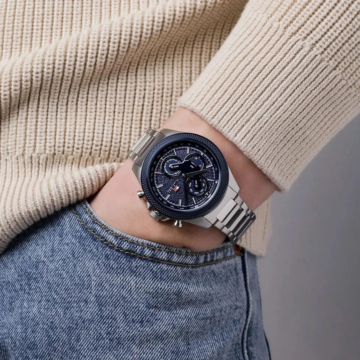 Tommy Hilfiger Men's Multi-Function Watch – Model 1792080 – Blue Stainless Steel Strap