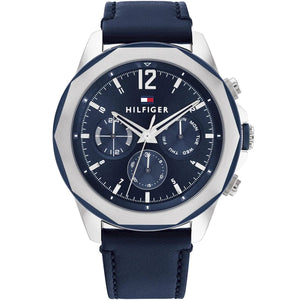 Tommy Hilfiger Men's Multi-Function Watch – Model 1792063 – Blue Leather Strap - Luxury Hub Store