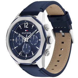 Tommy Hilfiger Men's Multi-Function Watch – Model 1792063 – Blue Leather Strap - Luxury Hub Store