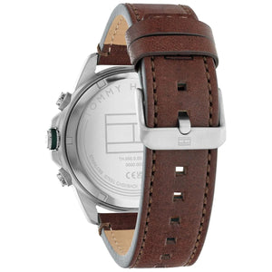 Tommy Hilfiger Men's Multi-Function Watch – Model 1792064 – Green Dial – Brown Leather Strap - Luxury Hub Store