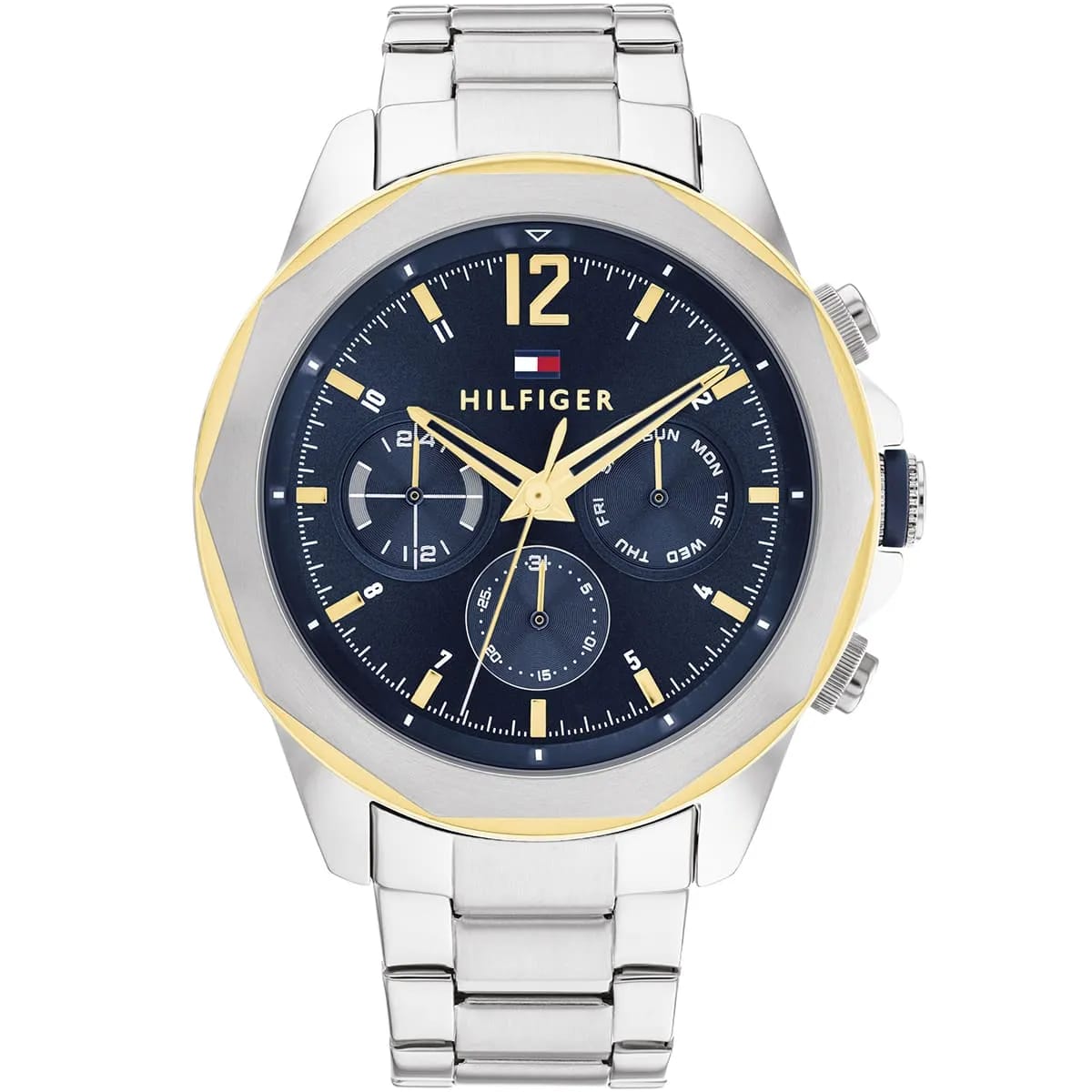 Tommy Hilfiger Men's Multi-Function Watch – Model 1792059 – Silver & Gold Stainless Steel - Luxury Hub Store