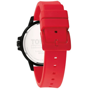Tommy Hilfiger Houston 1792033 Men’s Watch – Black Dial & Red Silicone Strap - Luxury Hub Store