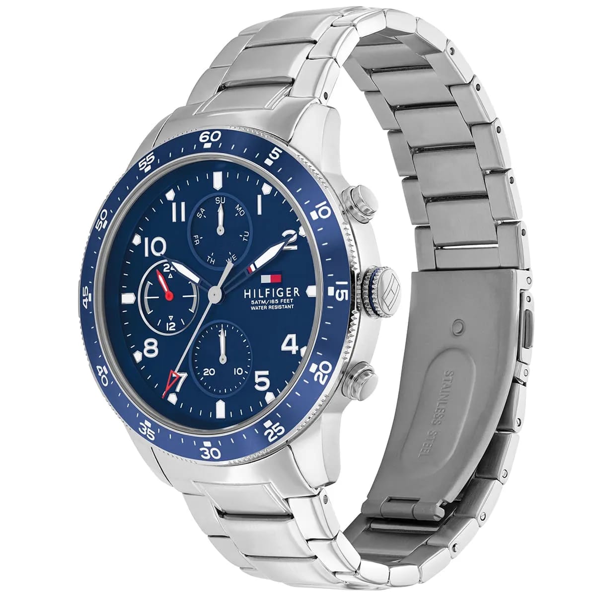 Tommy Hilfiger Jimmy 1791949 Men’s Blue Dial Silver Stainless Steel Multi-Function Watch - Luxury Hub Store