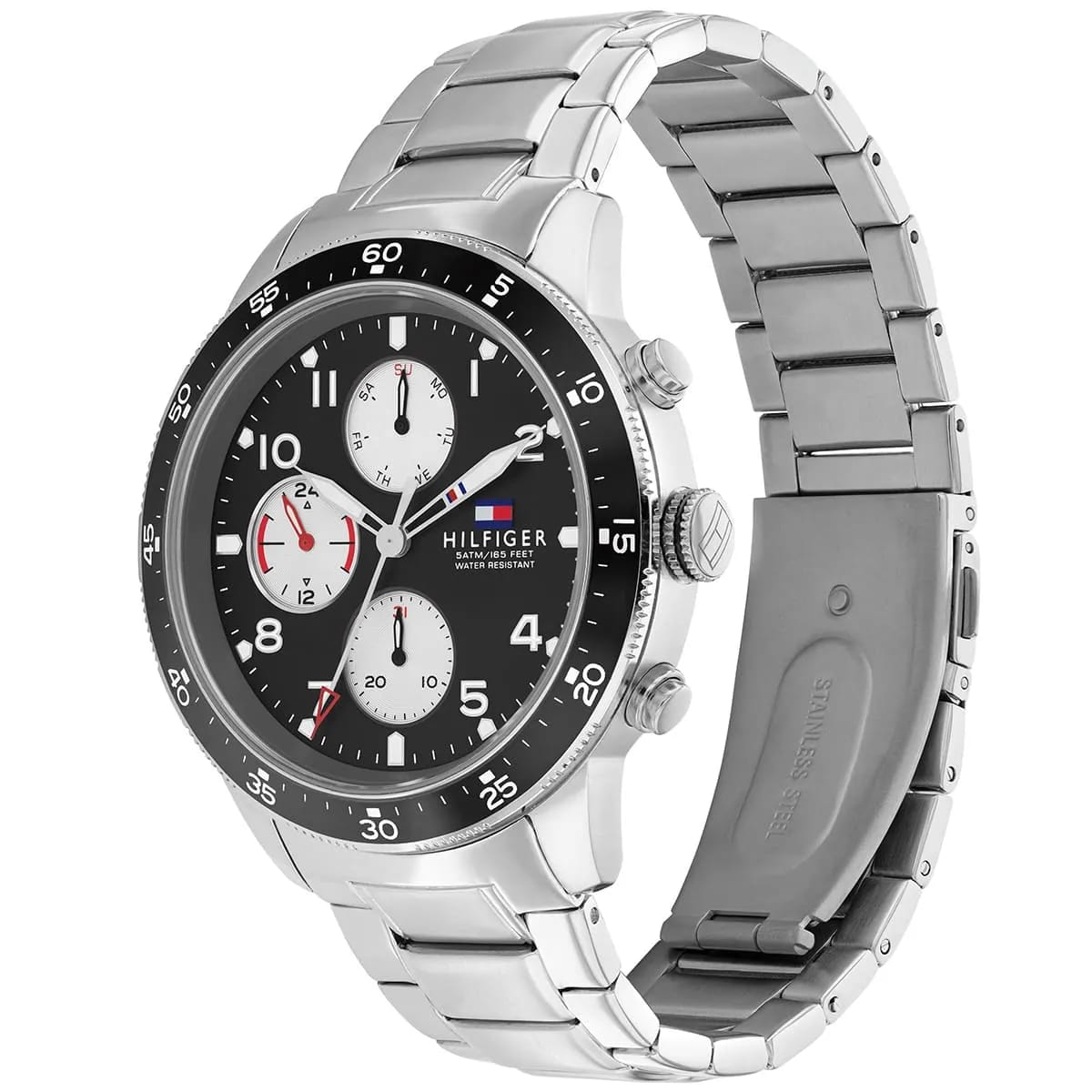 Tommy Hilfiger Jimmy 1791950 Men’s Black Dial Silver Stainless Steel Multi-Function Watch
