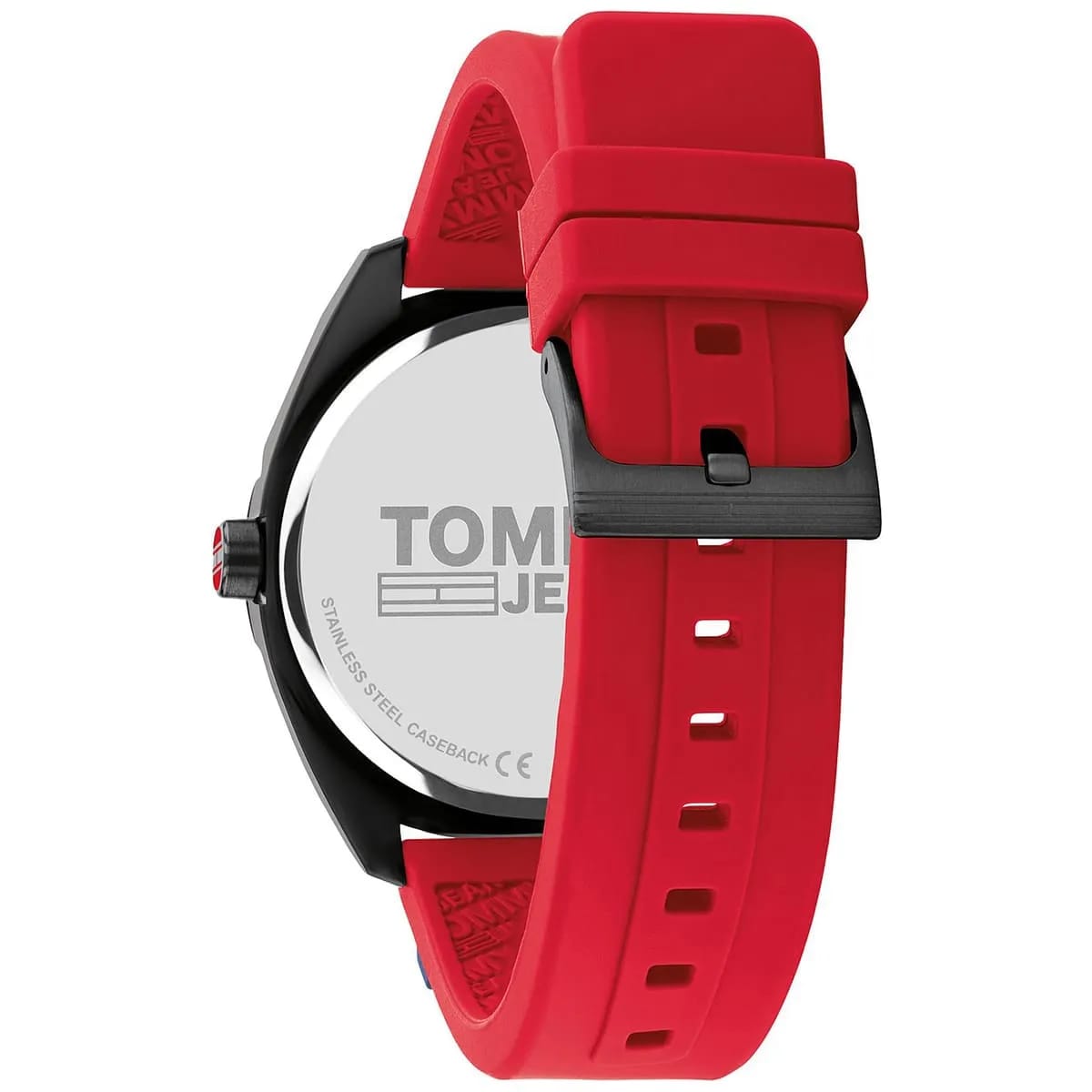 Tommy Jeans San Diego 1791929 Men’s Black Dial Red Silicone Casual Watch - Luxury Hub Store