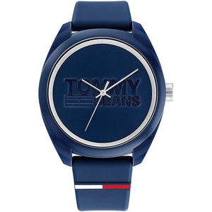 Tommy Jeans San Diego 1791927 Men’s Blue Dial Blue Silicone Casual Watch - Luxury Hub Store