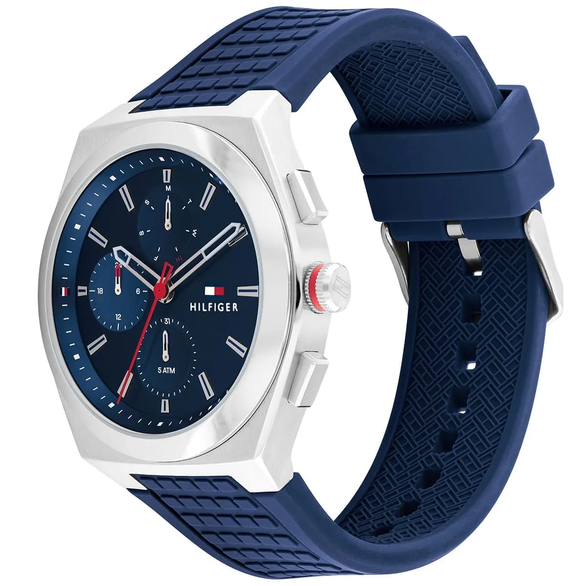 Tommy Hilfiger Connor 1791899 Men’s Blue Dial Blue Silicone Multi-Function Watch - Luxury Hub Store