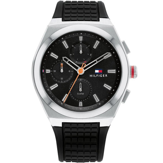 Tommy Hilfiger Connor 1791898 Men’s Black Dial Black Silicone Multi-Function Watch