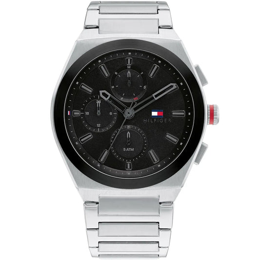 Tommy Hilfiger Connor 1791897 Men’s Black Dial Silver Metal Multi-Function Watch