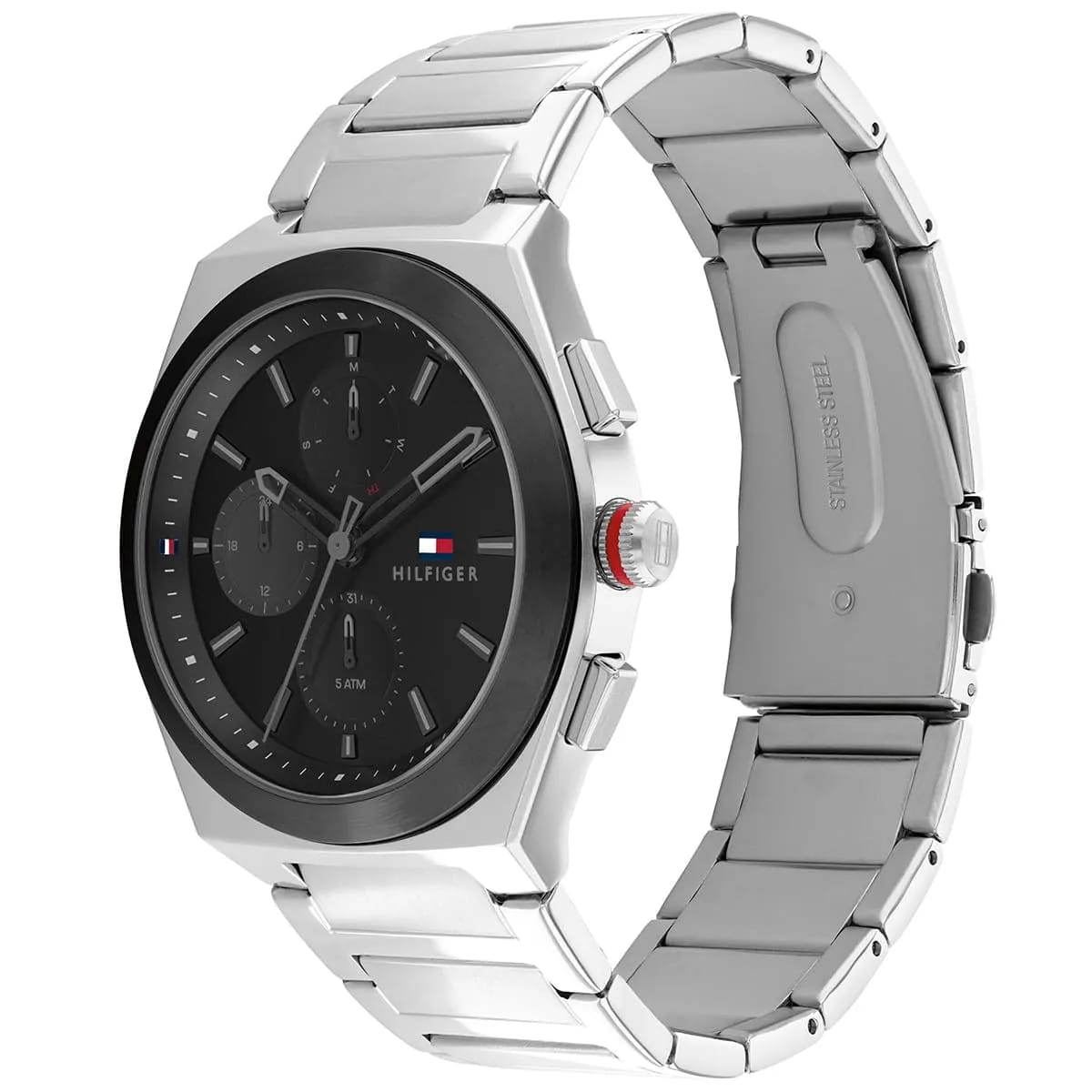 Tommy Hilfiger Connor 1791897 Men’s Black Dial Silver Metal Multi-Function Watch - Luxury Hub Store